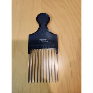 Vintage ACE Hair Pick Comb Metal Prongs‎ Black Handle Afro Styling Tool